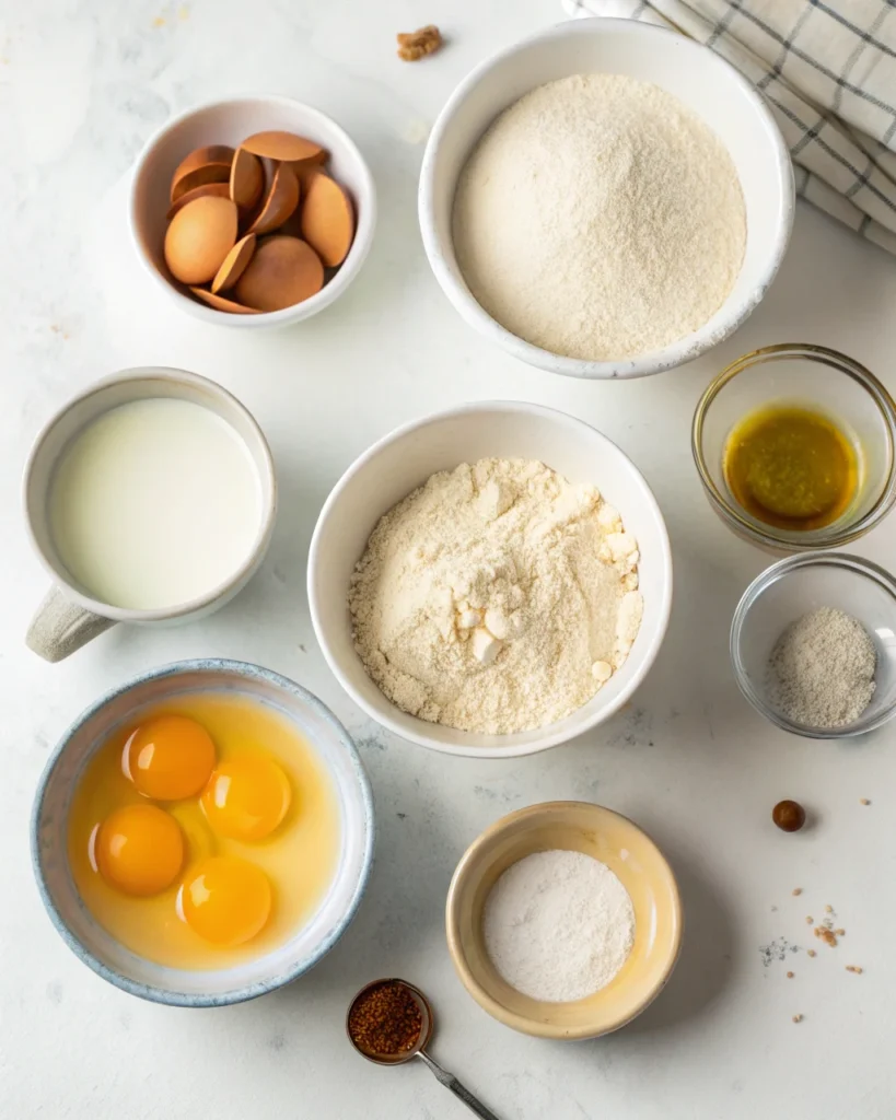 Gluten-Free Pancake Recipe: The Ultimate Guide to Light, Fluffy Mornings 8 gluten free pancake recipe ingredients laid out on white background