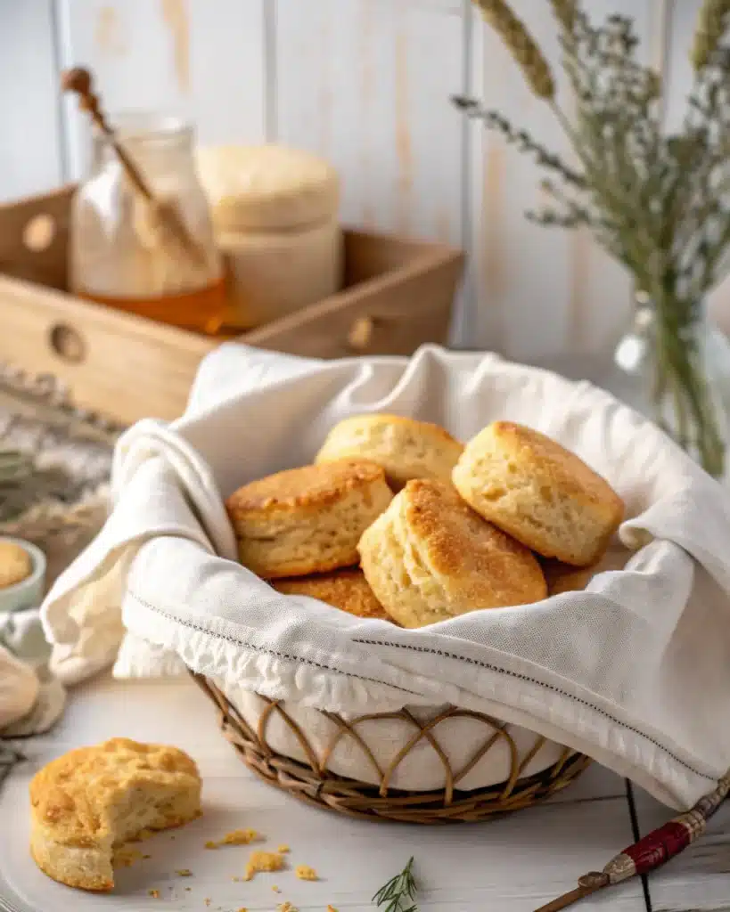 Gluten Free Biscuits and Gravy – The Ultimate Comfort Breakfast Recipe 1 Freshly baked gluten free biscuits in a basket