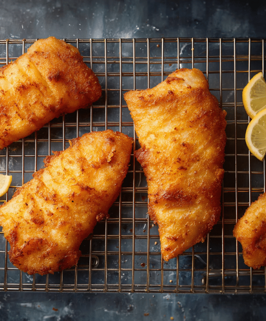 Gluten-Free Fish and Chips: The Ultimate Guide to Crispy Comfort Food 8 Gluten-free fish cooling on wire rack after frying