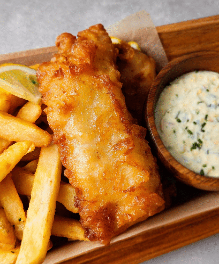 Gluten-Free Fish and Chips: The Ultimate Guide to Crispy Comfort Food 10 Crispy gluten-free fish next to tartar sauce