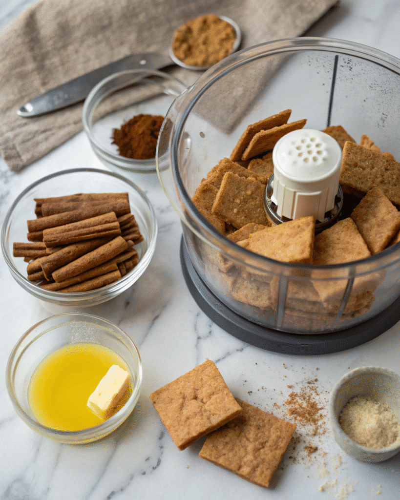 Ultimate Guide to Gluten Free Cheesecake: Tips, Recipe, and Variations 4 Gluten-free graham crackers in a food processor for cheesecake crust