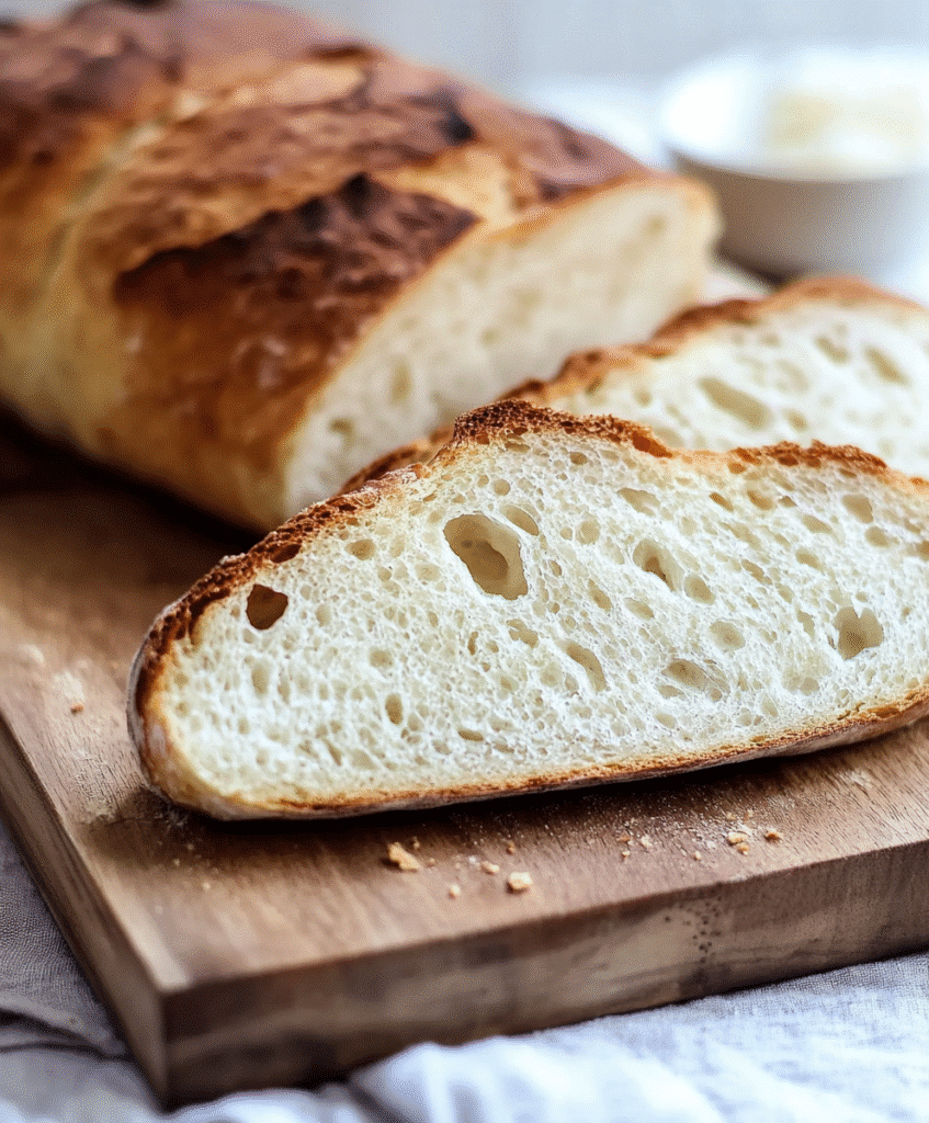 Fabulous Italian Bread Gluten Free – A Delightful Classic Reinvented 5 Gluten-free Italian bread loaf sliced open on wooden board