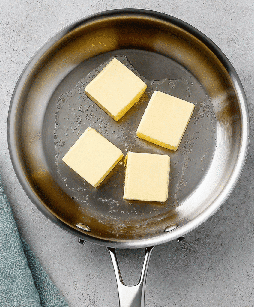 How to Make a Perfect Gluten-Free Roux (With Tips, Flours, and Mistakes to Avoid) 4 butter melting in stainless steel pan for gluten-free roux