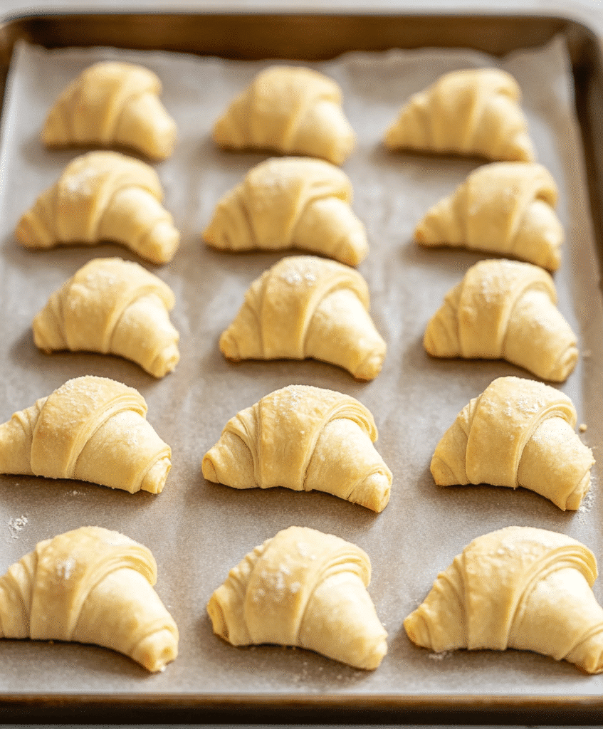 Gluten-Free Crescent Rolls: The Best Soft, Flaky Recipe You’ll Love Every Time 7 Unbaked gluten-free crescent rolls on a baking sheet